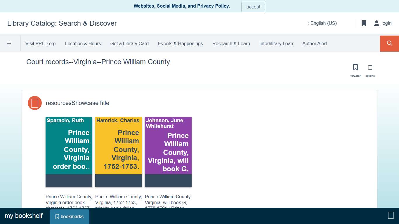 Court records--Virginia--Prince William County Library Catalog: Search & Discover