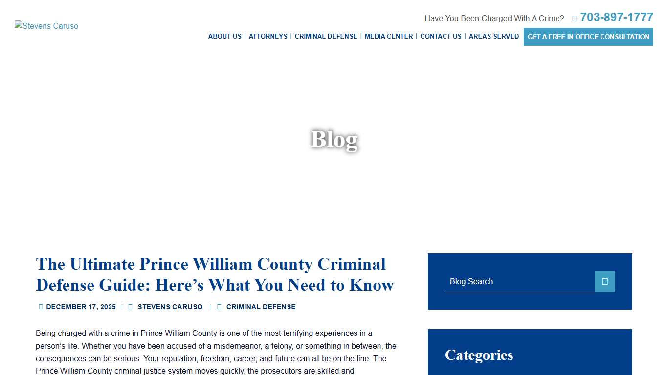 The Ultimate Prince William County Criminal Defense Guide: Here’s What You Need to Know - Stevens Caruso