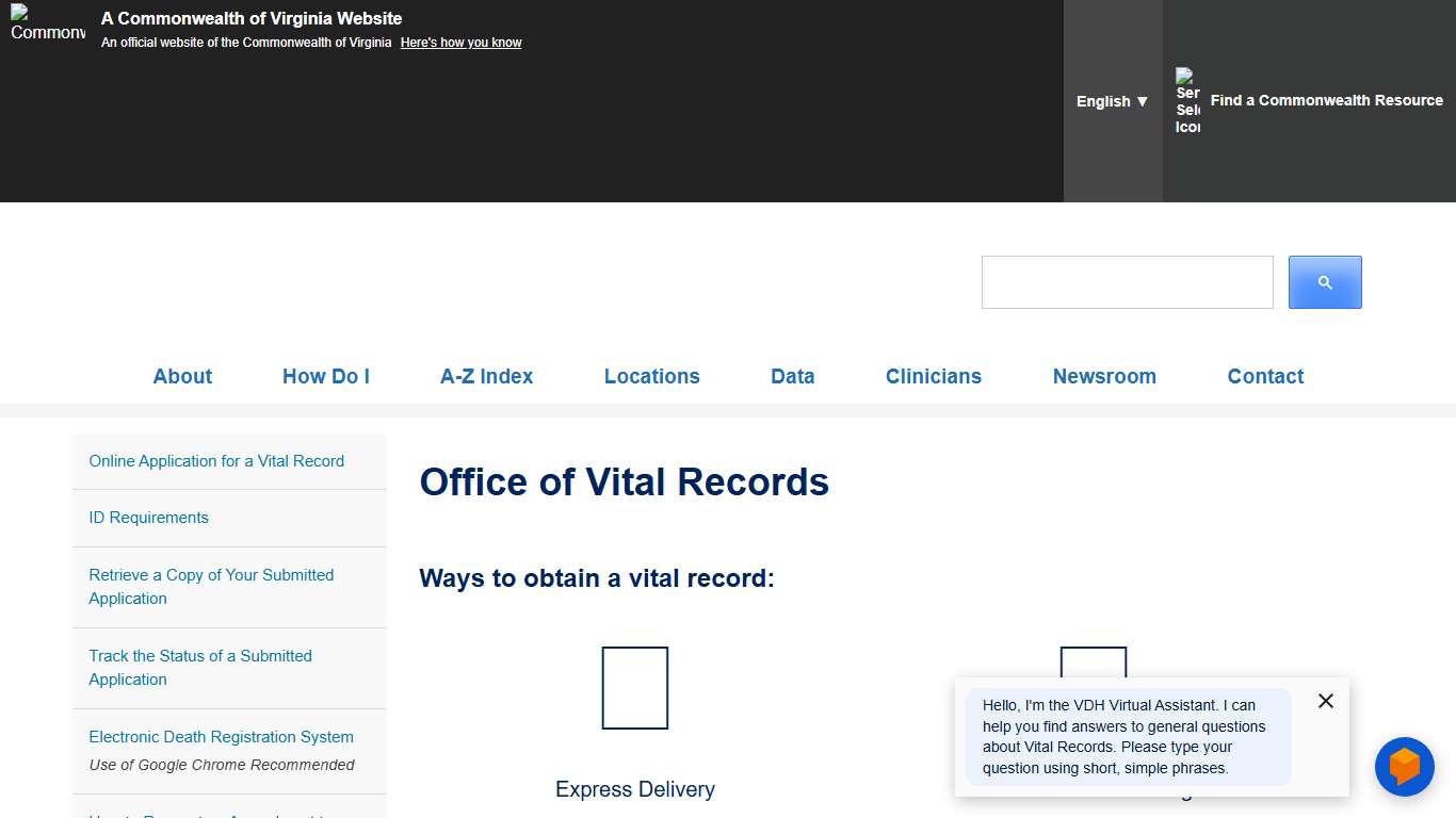 Office of Vital Records - Vital Records